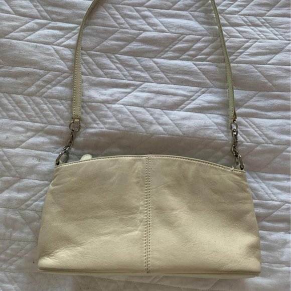 Off white leather vintage Baggs shoulder purse - Picture 2 of 5